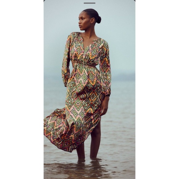 NWT Zara cut out  Boho midi Dress - Picture 3 of 8